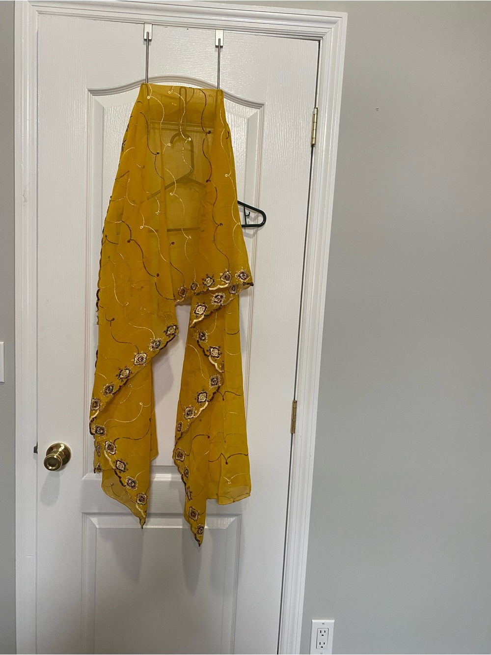 Embellished Mustard Yellow Women's Scarf